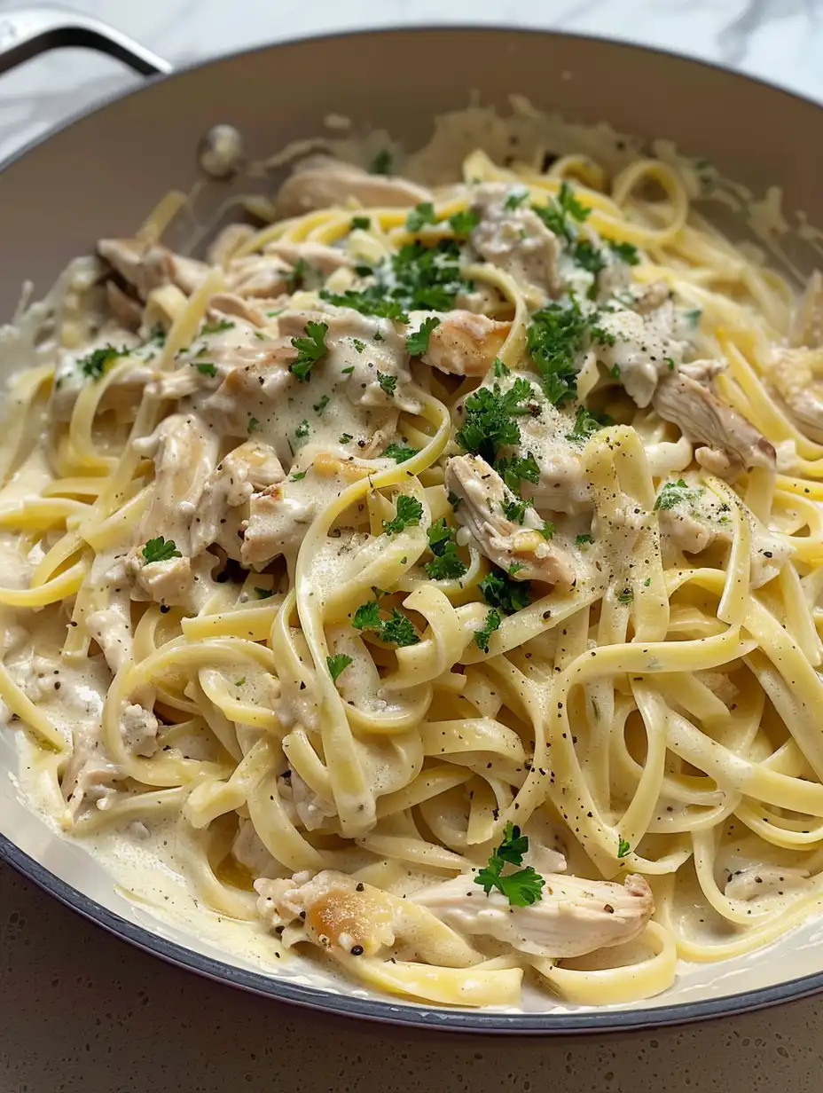 Chicken Alfredo (Healthy Version)