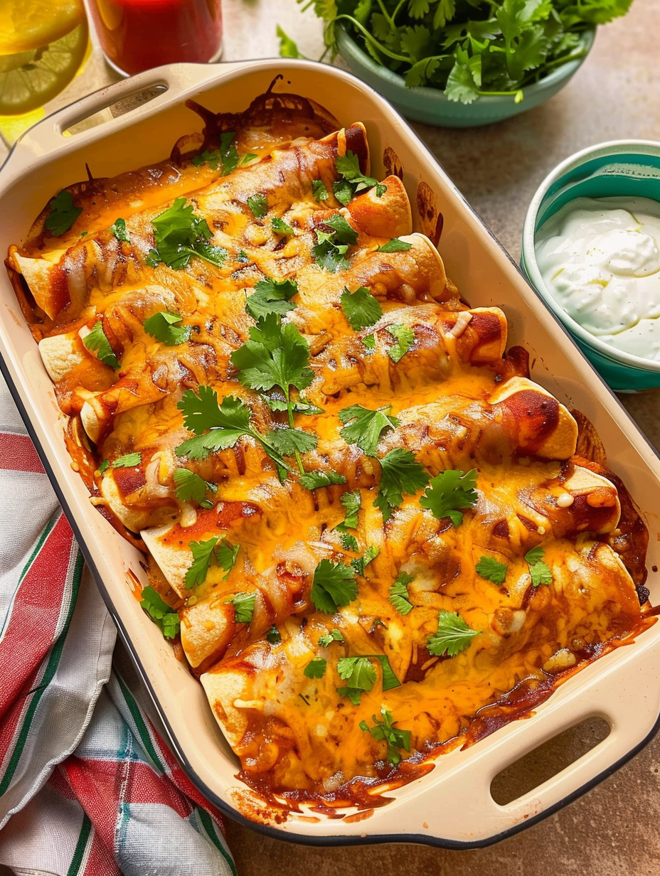 Chicken Enchiladas (30 minutes, 7 ingredients)