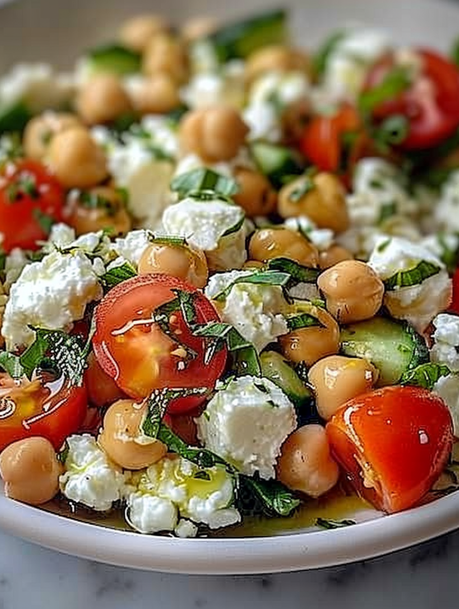 Cottage Cheese and Chickpeas Salad