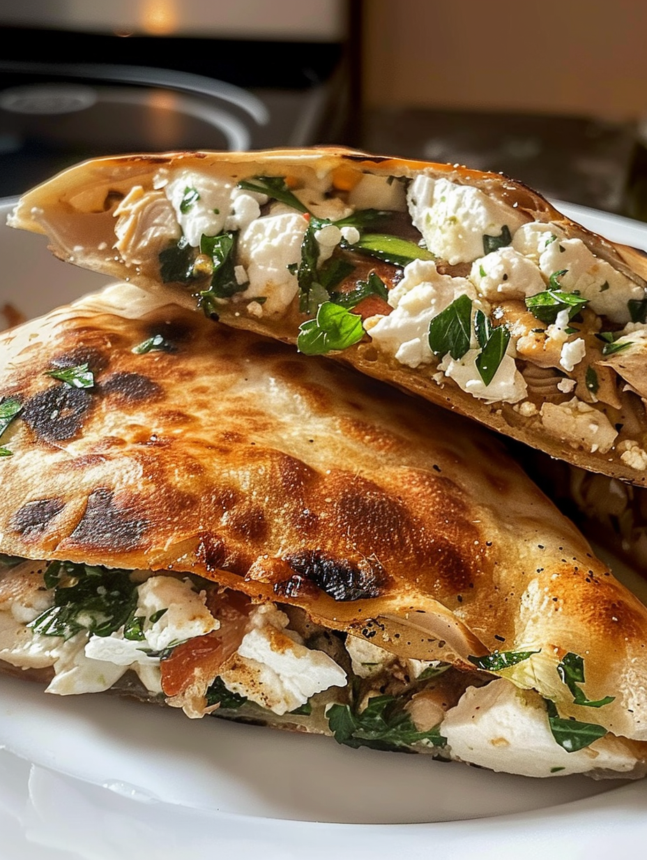 Crispy Pita with Chicken & Feta