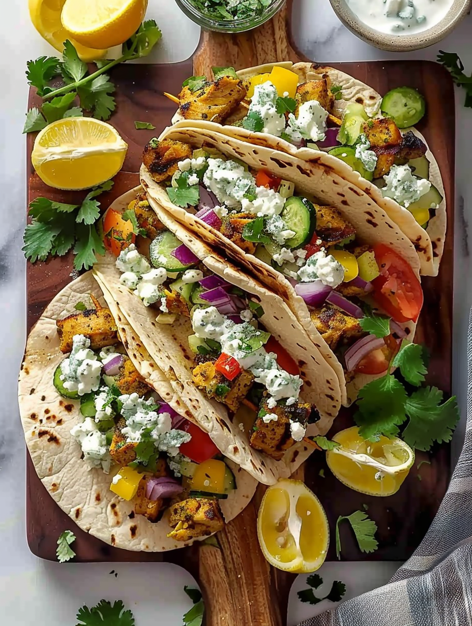 Grilled Mediterranean Chicken Tacos