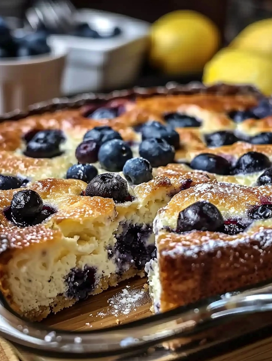 Lemon Blueberry Breakfast Bake with Cottage Cheese
