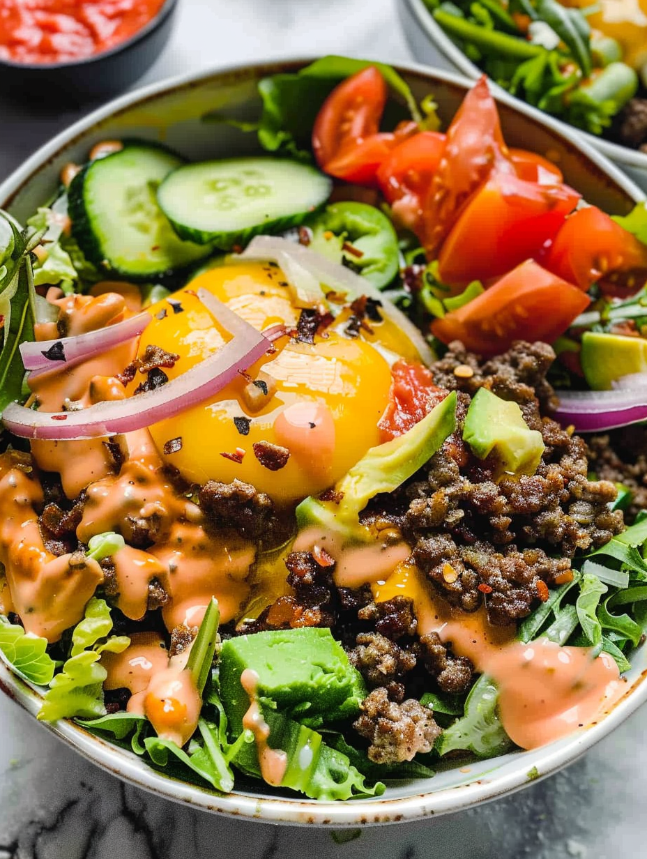 Low Carb Burger Bowls