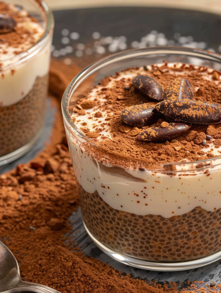 Tiramisu Chia Pudding With Greek Yogurt