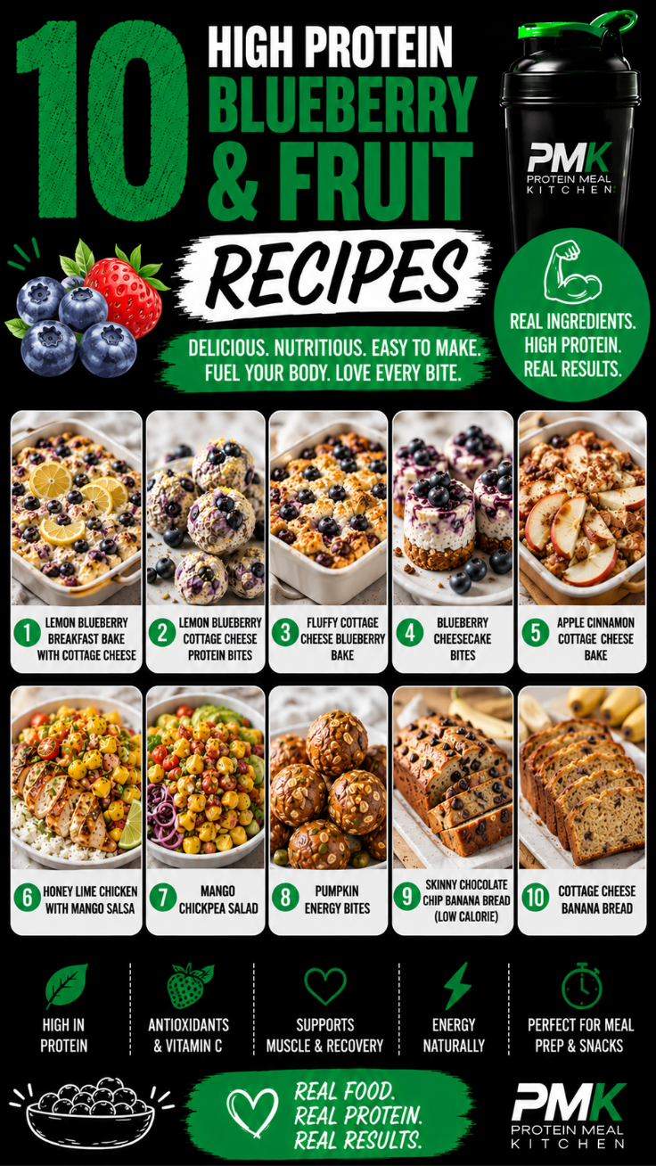 10 High Protein Blueberry & Fruit Recipes for Energy