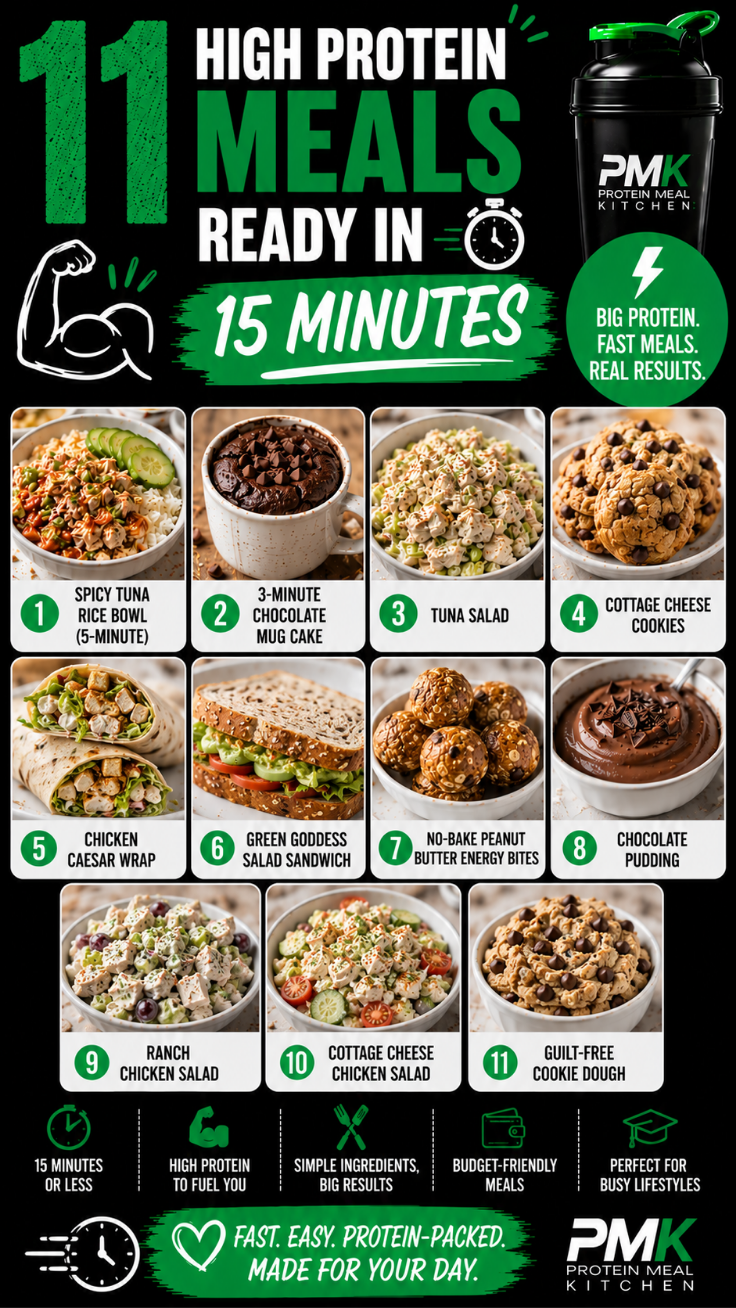 11 High Protein Meals Ready in 15 Minutes or Less