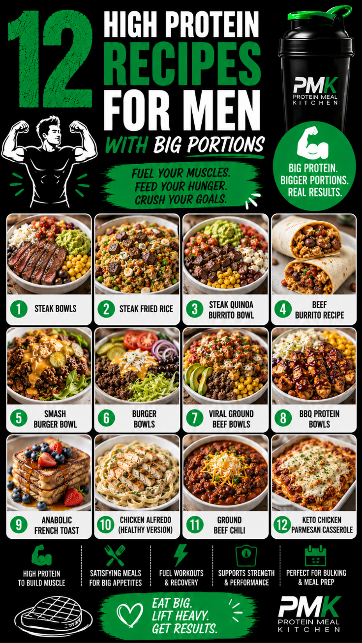 12 High Protein Recipes for Men with Big Portions