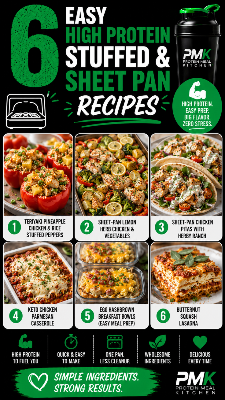 6 High Protein Stuffed & Sheet Pan Recipes for Easy Meals