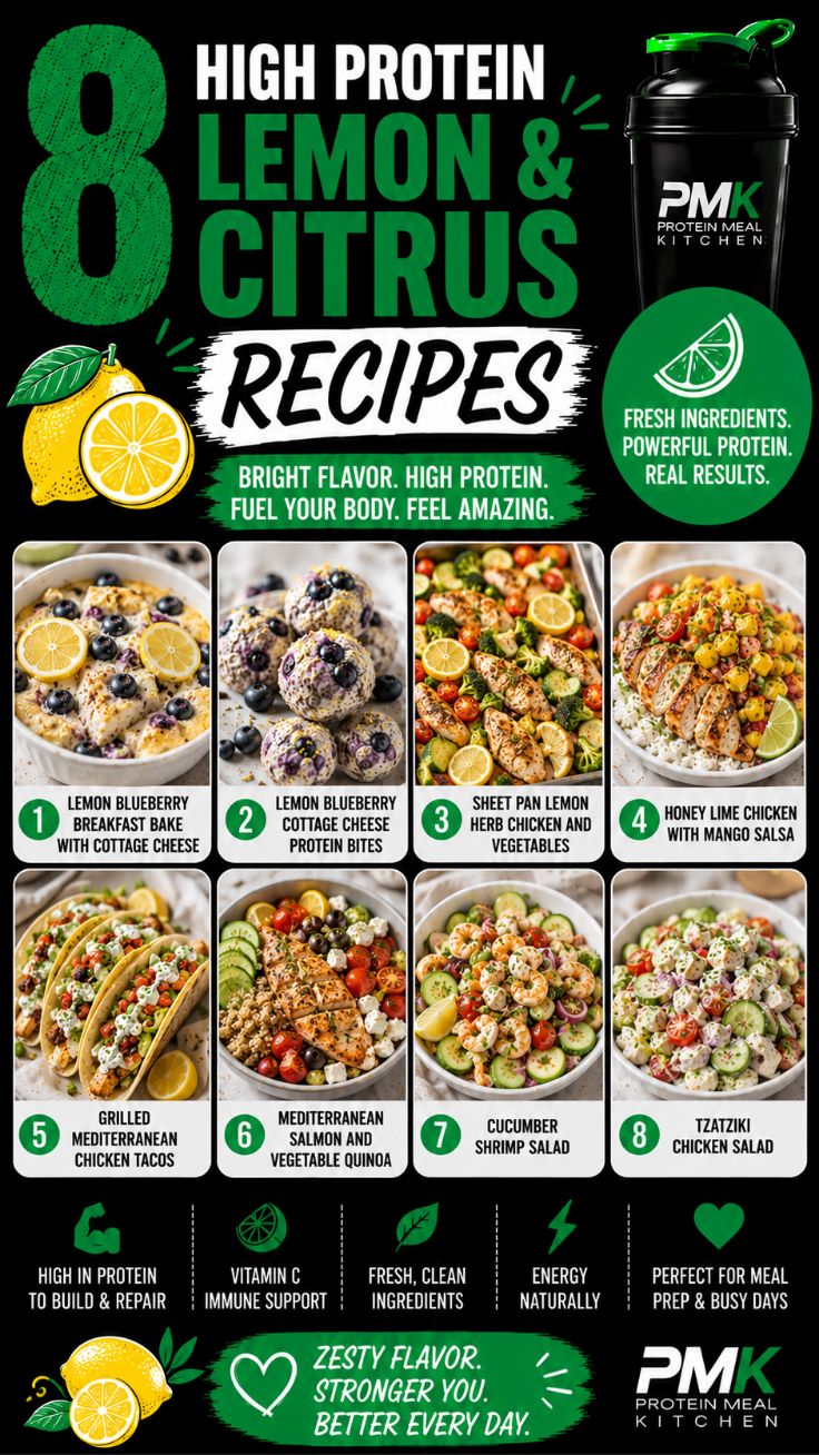 8 High Protein Lemon and Citrus Recipes