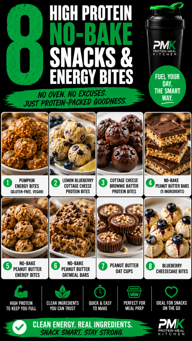 8 High Protein No-Bake Snacks & Energy Bites