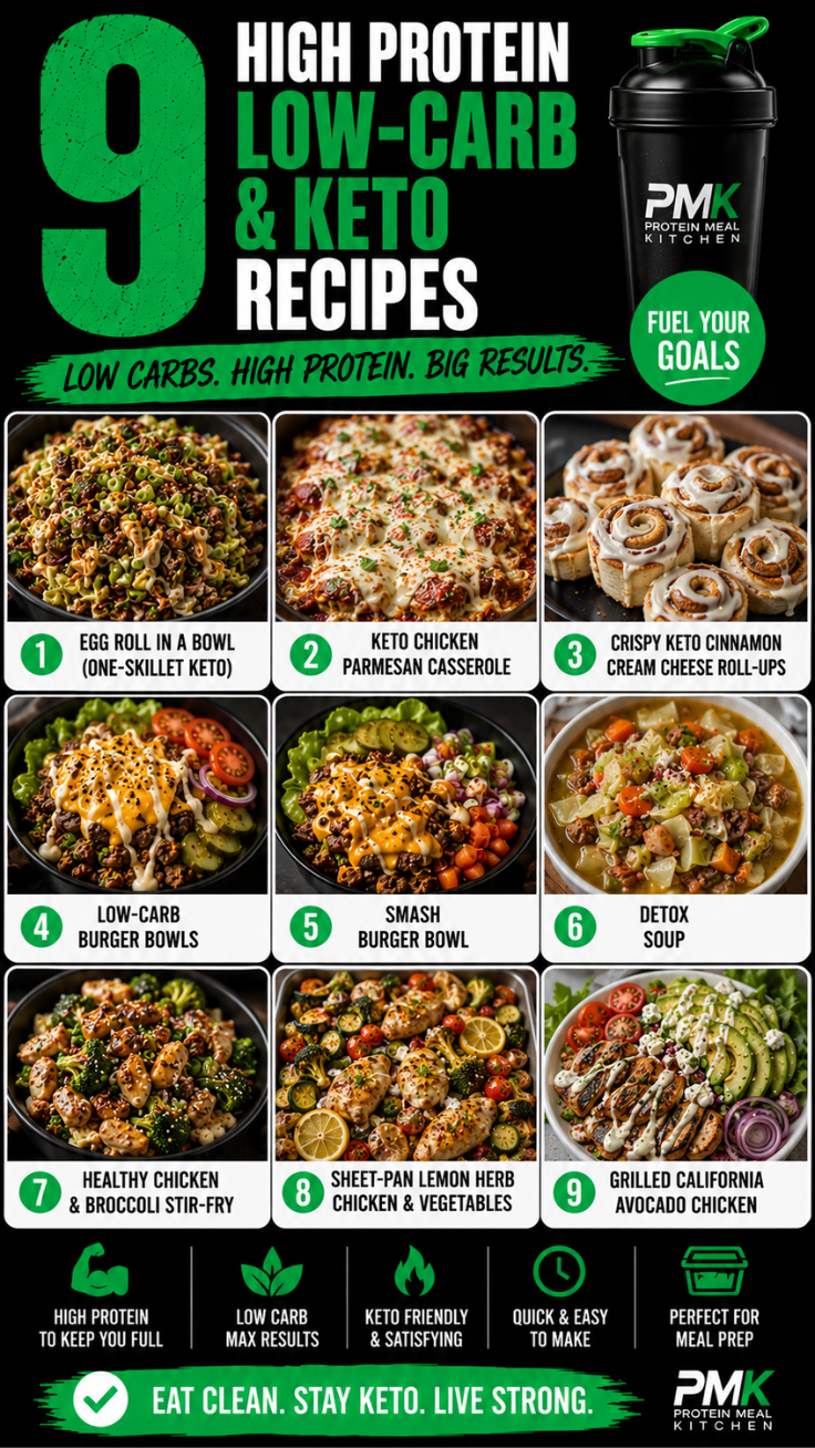 9 High Protein Low-Carb & Keto Recipes for Easy Meals