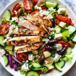 HEALTHY GREEK SALAD WITH CHICKEN