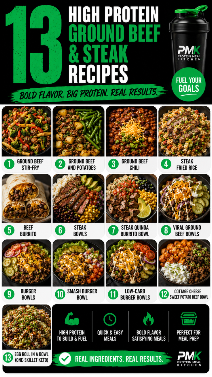 13 High-Protein Ground Beef & Steak Recipes for Easy Meals