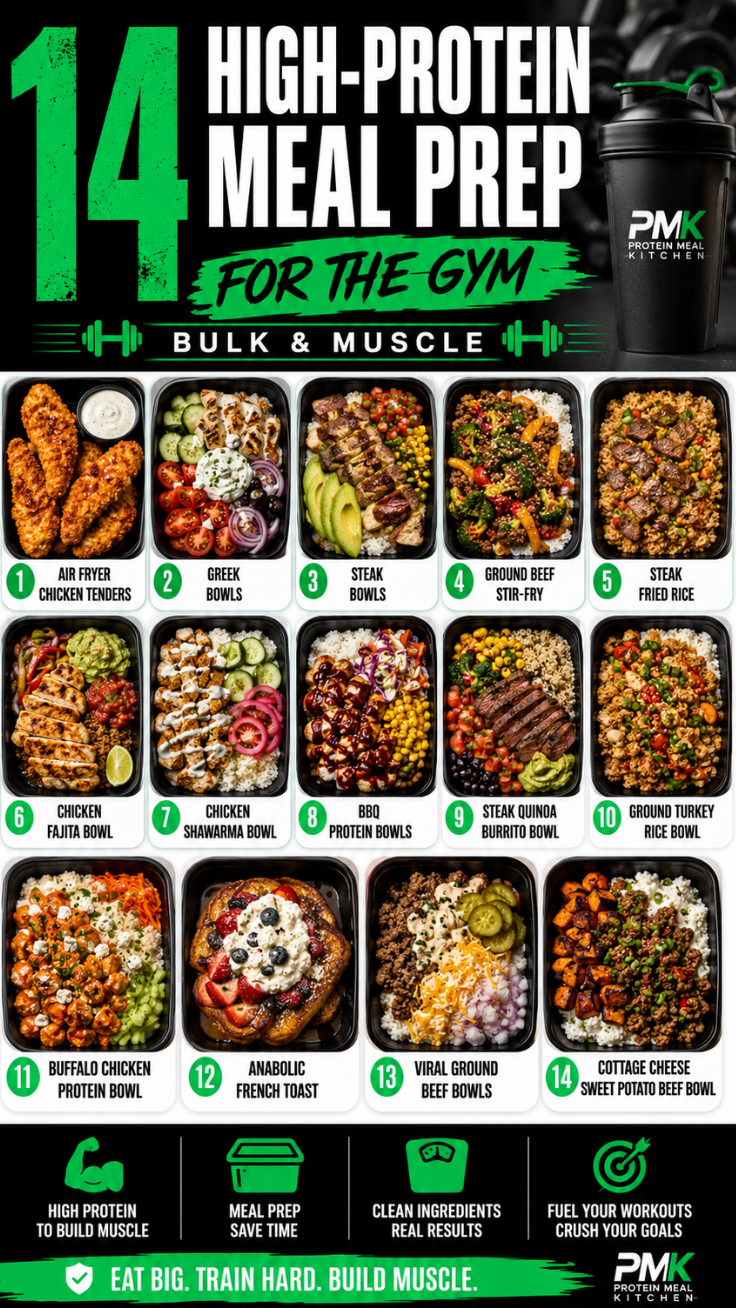 14 High-Protein Meal Prep for the Gym (Bulk & Muscle)