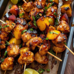 Jalapeño Peach Chicken Skewers
