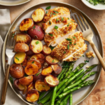 Parmesan Crusted Chicken Sheet Pan Dinner