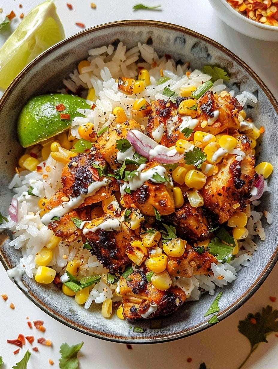 Street Corn Chicken Rice Bowl
